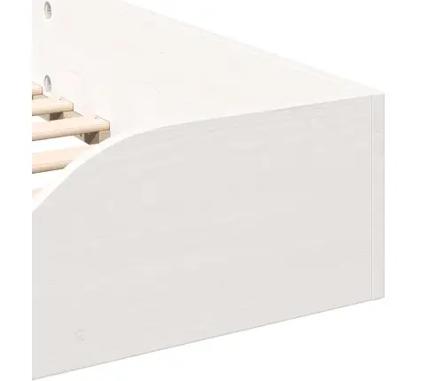 Grīdas Gultas Rāmis Balts 100 X 200 Cm Masīvkoka Priede Vidaxl