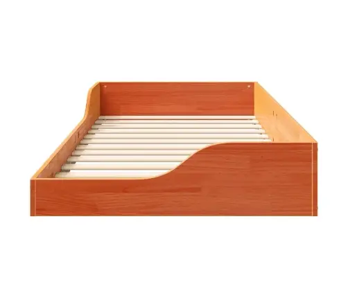 Grīdas Gultas Rāmis Vaska Brūna 100 X 200 Cm Masīvkoka Priede Vidaxl