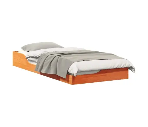 Grīdas Gultas Rāmis Vaska Brūna 80 X 200 Cm Masīvkoka Priede Vidaxl