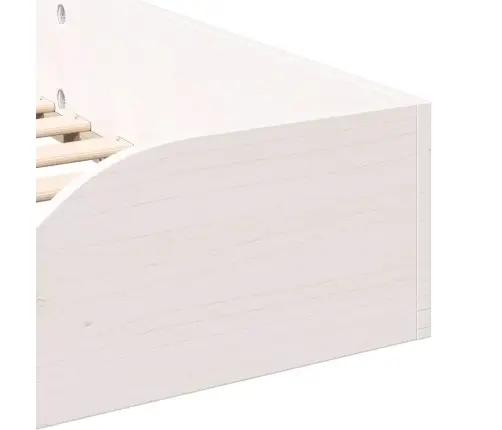 Grīdas Gultas Rāmis Balts 90 X 190 Cm Masīvkoka Priede Vidaxl