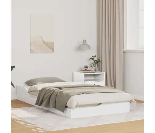 Grīdas Gultas Rāmis Balts 90 X 190 Cm Masīvkoka Priede Vidaxl