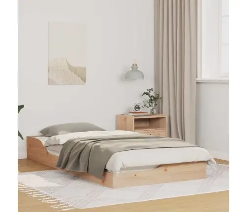 Grīdas Gultas Rāmis Brūna 75 X 190 Cm Masīvkoka Priede Vidaxl