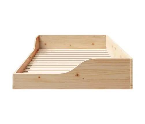 Grīdas Gultas Rāmis Brūna 75 X 190 Cm Masīvkoka Priede Vidaxl