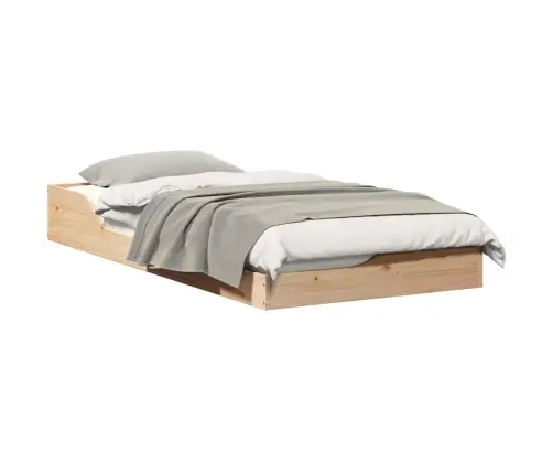 Grīdas Gultas Rāmis Brūna 75 X 190 Cm Masīvkoka Priede Vidaxl