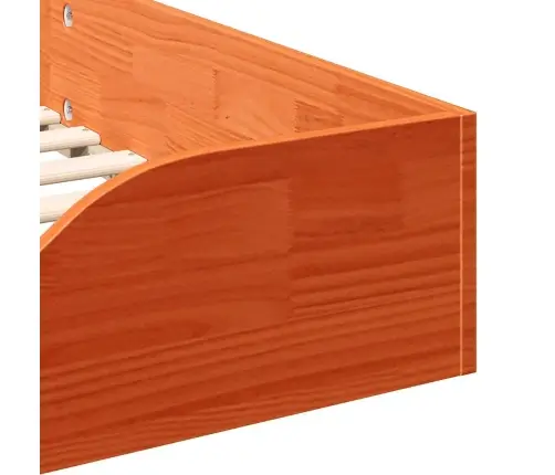 Grīdas Gultas Rāmis Vaska Brūna 75 X 190 Cm Masīvkoka Priede Vidaxl