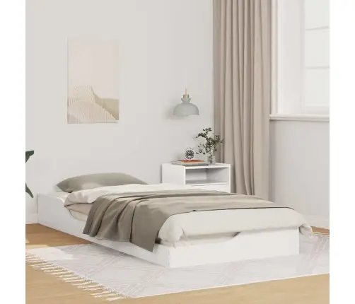 Voodi Raam Valge 90 X 210 Cm Tahke Mänd