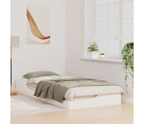 Voodi Raam Valge 90 X 210 Cm Tahke Mänd