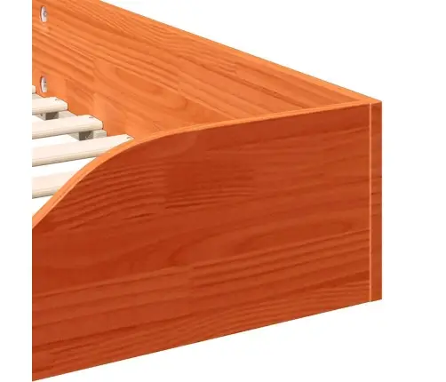 Grīdas Gultas Rāmis Vaska Brūna 100 X 210 Cm Masīvkoka Priede Vidaxl