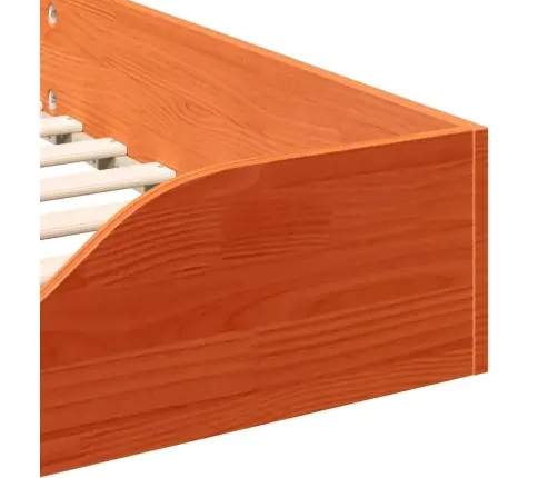 Grīdas Gultas Rāmis Vaska Brūna 90 X 220 Cm Masīvkoka Priede Vidaxl
