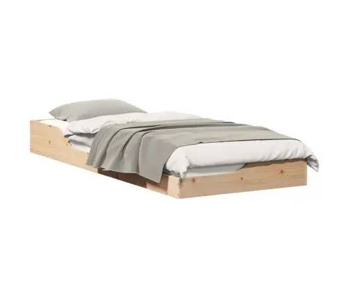 Grīdas Gultas Rāmis Brūna 100 X 220 Cm Masīvkoka Priede Vidaxl