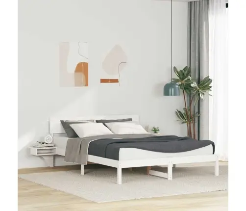 Gultas Rāmis Ar Naktsgaldiņiem Balts 160 X 200 Cm Vidaxl
