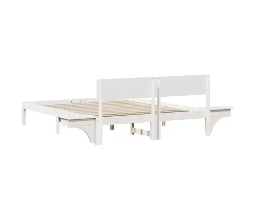 Gultas Rāmis Ar Naktsgaldiņiem Balts 160 X 200 Cm Vidaxl