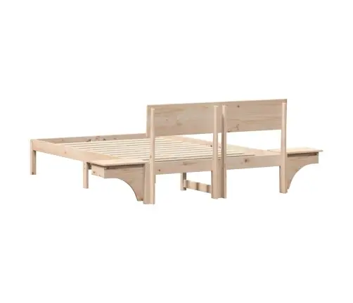 Gultas Rāmis Ar Naktsgaldiņiem Brūna 140 X 200 Cm Vidaxl