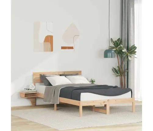 Gultas Rāmis Ar Naktsgaldiņiem Brūna 140 X 190 Cm Vidaxl