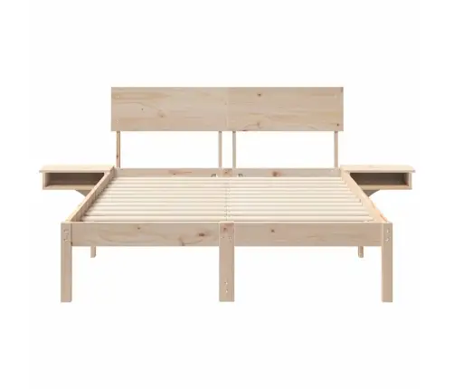 Gultas Rāmis Ar Naktsgaldiņiem Brūna 120 X 190 Cm Vidaxl