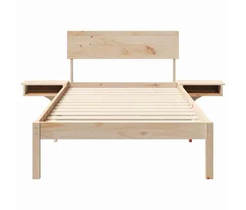 Gultas Rāmis Ar Naktsgaldiņiem Brūna 100 X 200 Cm Vidaxl