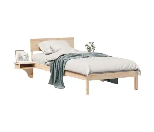 Gultas Rāmis Ar Naktsgaldiņiem Brūna 100 X 200 Cm Vidaxl