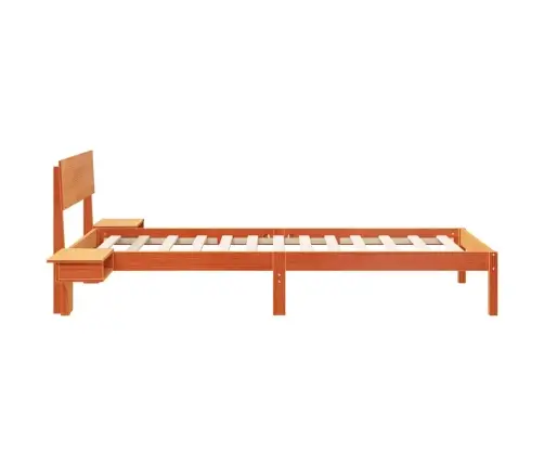 Gultas Rāmis Ar Naktsgaldiņiem Vaska Brūna 100 X 200 Cm Vidaxl