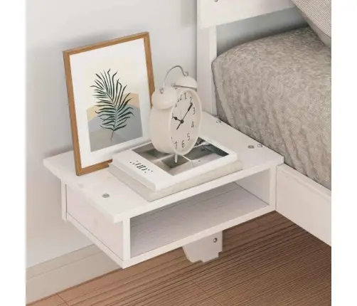 Gultas Rāmis Ar Naktsgaldiņiem Balts 75 X 190 Cm Vidaxl