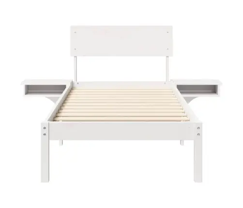 Gultas Rāmis Ar Naktsgaldiņiem Balts 75 X 190 Cm Vidaxl