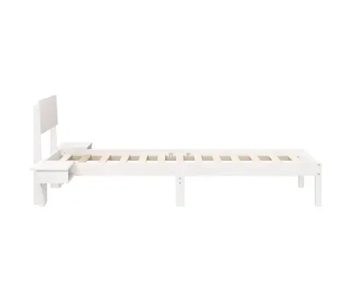 Gultas Rāmis Ar Naktsgaldiņiem Balts 75 X 190 Cm Vidaxl