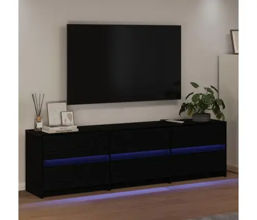 Televizora Skapīša Melna 182 X 34 X 50 Cm Inženierijas Koks Vidaxl