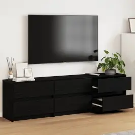 Tv Vienības 2 Pcs Melns Ozolkoks 180 X 34 X 50 Cm Vidaxl