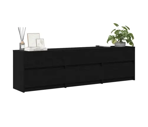 Televizora Skapīša Melna 182 X 34 X 50 Cm Inženierijas Koks Vidaxl