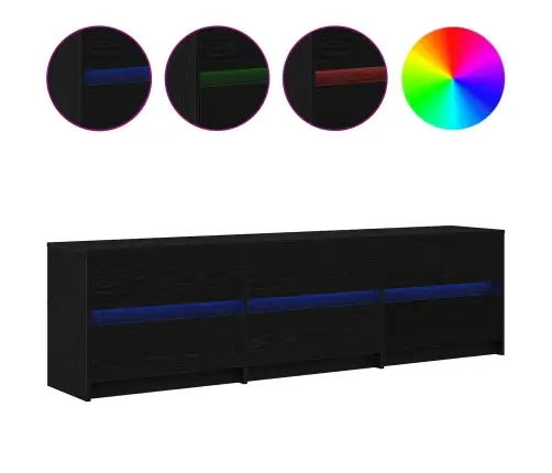 Televizora Skapīša Melna 182 X 34 X 50 Cm Inženierijas Koks Vidaxl