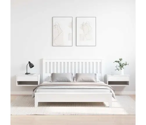 Sienā Piestiprināts Naktsgaldiņš 2 Pcs Balts 50 X 32.5 X 24 Cm Vidaxl