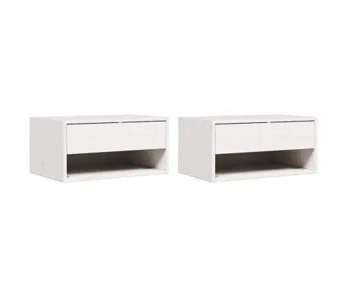 Sienā Piestiprināts Naktsgaldiņš 2 Pcs Balts 50 X 32.5 X 24 Cm Vidaxl