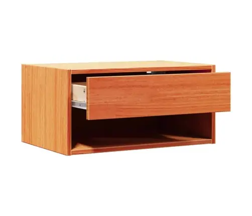 Sienā Piestiprināts Naktsgaldiņš Ar Atvilktni 2 Pcs Vaska Brūna Vidaxl