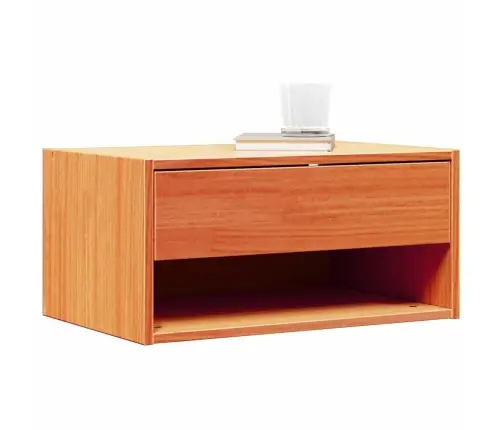 Sienā Piestiprināts Naktsgaldiņš Ar Atvilktni 2 Pcs Vaska Brūna Vidaxl