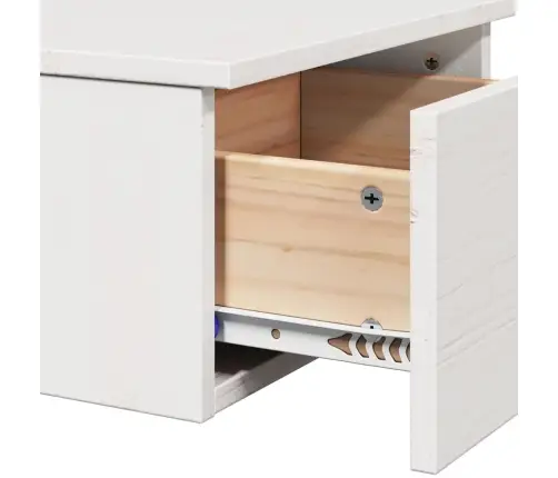 Naktinis Staliukas Balta 37 X 35 X 18,5 Cm Pušies Masyvas