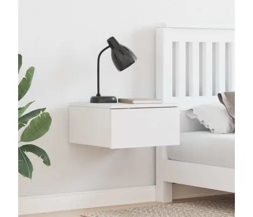 Naktinis Staliukas Balta 37 X 35 X 18,5 Cm Pušies Masyvas