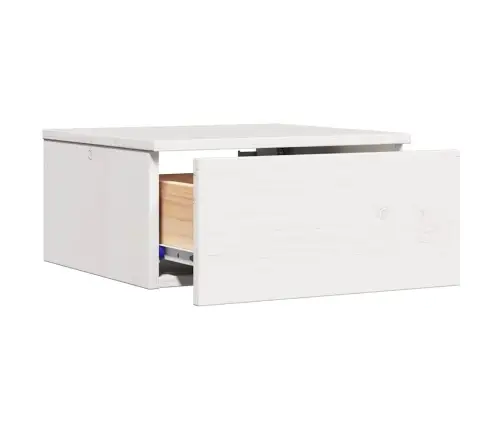 Naktinis Staliukas Balta 37 X 35 X 18,5 Cm Pušies Masyvas