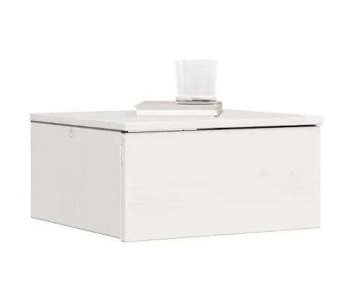 Naktinis Staliukas Balta 37 X 35 X 18,5 Cm Pušies Masyvas