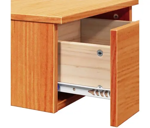 Sienā Piestiprināts Naktsgaldiņš Vaska Brūna 37 X 35 X 18.5 Cm Vidaxl