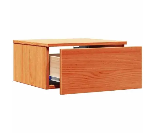 Sienā Piestiprināts Naktsgaldiņš Vaska Brūna 37 X 35 X 18.5 Cm Vidaxl