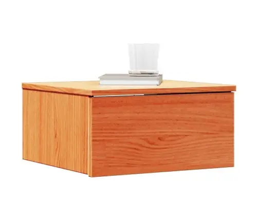 Sienā Piestiprināts Naktsgaldiņš Vaska Brūna 37 X 35 X 18.5 Cm Vidaxl