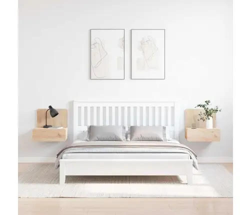 Naktinis Staliukas 2 Pcs Ruda 44 X 32.5 X 40 Cm Pušies Masyvas