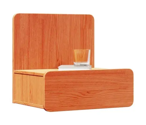 Sienā Piestiprināts Naktsgaldiņš Ar Atvilktni 2 Pcs Vaska Brūna Vidaxl