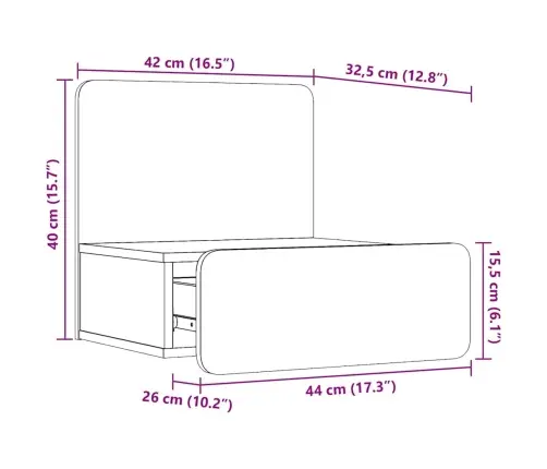 Sienā Piestiprināts Naktsgaldiņš Ar Atvilktni 2 Pcs Vaska Brūna Vidaxl