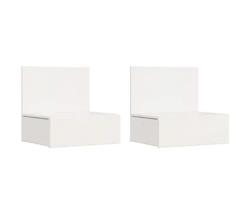 Sienā Piestiprināts Naktsgaldiņš 2 Pcs Balts 42 X 32.5 X 40 Cm Vidaxl