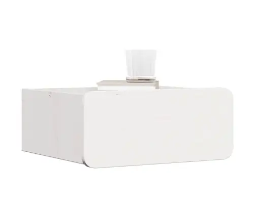 Sienā Piestiprināts Naktsgaldiņš Balts 39 X 34 X 16.5 Cm Vidaxl