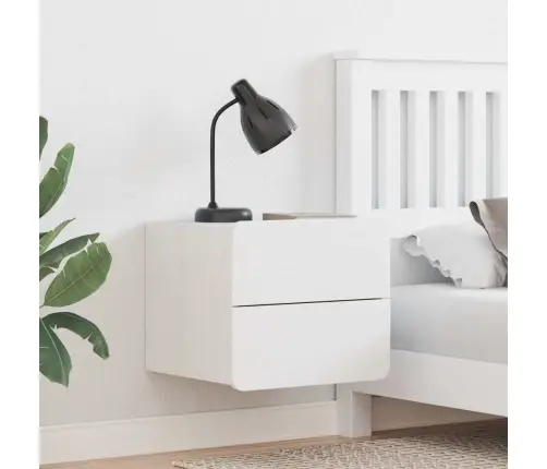 Naktsgaldiņš Balts 39 X 34 X 33 Cm Priedes Masīvkoks Vidaxl