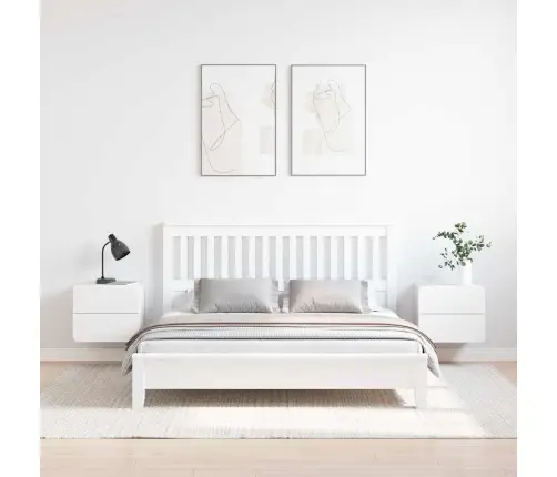 Naktsgaldiņš 2 Pcs Balta 39 X 34 X 33 Cm Cietā Priedes Koka Vidaxl
