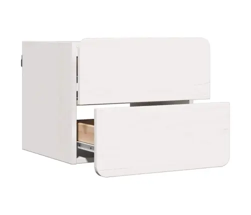 Naktsgaldiņš 2 Pcs Balta 39 X 34 X 33 Cm Cietā Priedes Koka Vidaxl