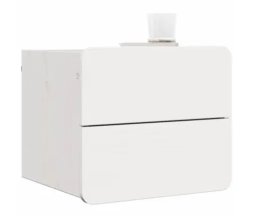 Naktsgaldiņš 2 Pcs Balta 39 X 34 X 33 Cm Cietā Priedes Koka Vidaxl