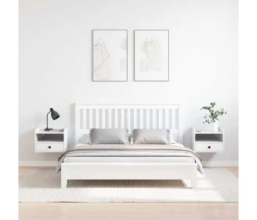 Nakts Skapīši 2 Pcs Balts 38 X 36 X 29.5 Cm Masīvkoka Priede Vidaxl